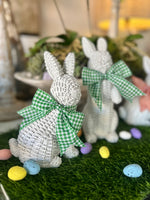 Load image into Gallery viewer, Easter/Spring Collection: White Wicker Bunnies Set of 2
