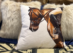 Load image into Gallery viewer, Horse and Rider Pillow 20”
