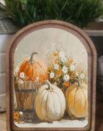 Load image into Gallery viewer, Fall Pumpkins Wood Frame Picture Arch Top Design
