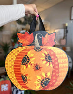 Load image into Gallery viewer, Primitive Fall Pumpkin Door Hanger

