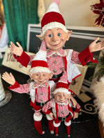 Load image into Gallery viewer, Small Posable Elf in Red and White with Bells
