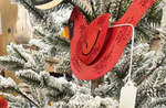 Load image into Gallery viewer, Red Cardinal Christmas Metal Ornament
