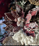 Load image into Gallery viewer, Copper Wine Glam Velvet Poinsettia with Sequins
