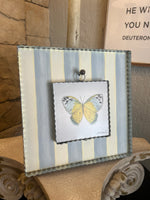 Load image into Gallery viewer, Yellow Butterfly Galvanized Framed Mini Pic
