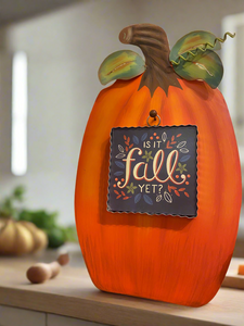 Is It Fall Yet Mini Print in Navy Background with Galvanized Frame