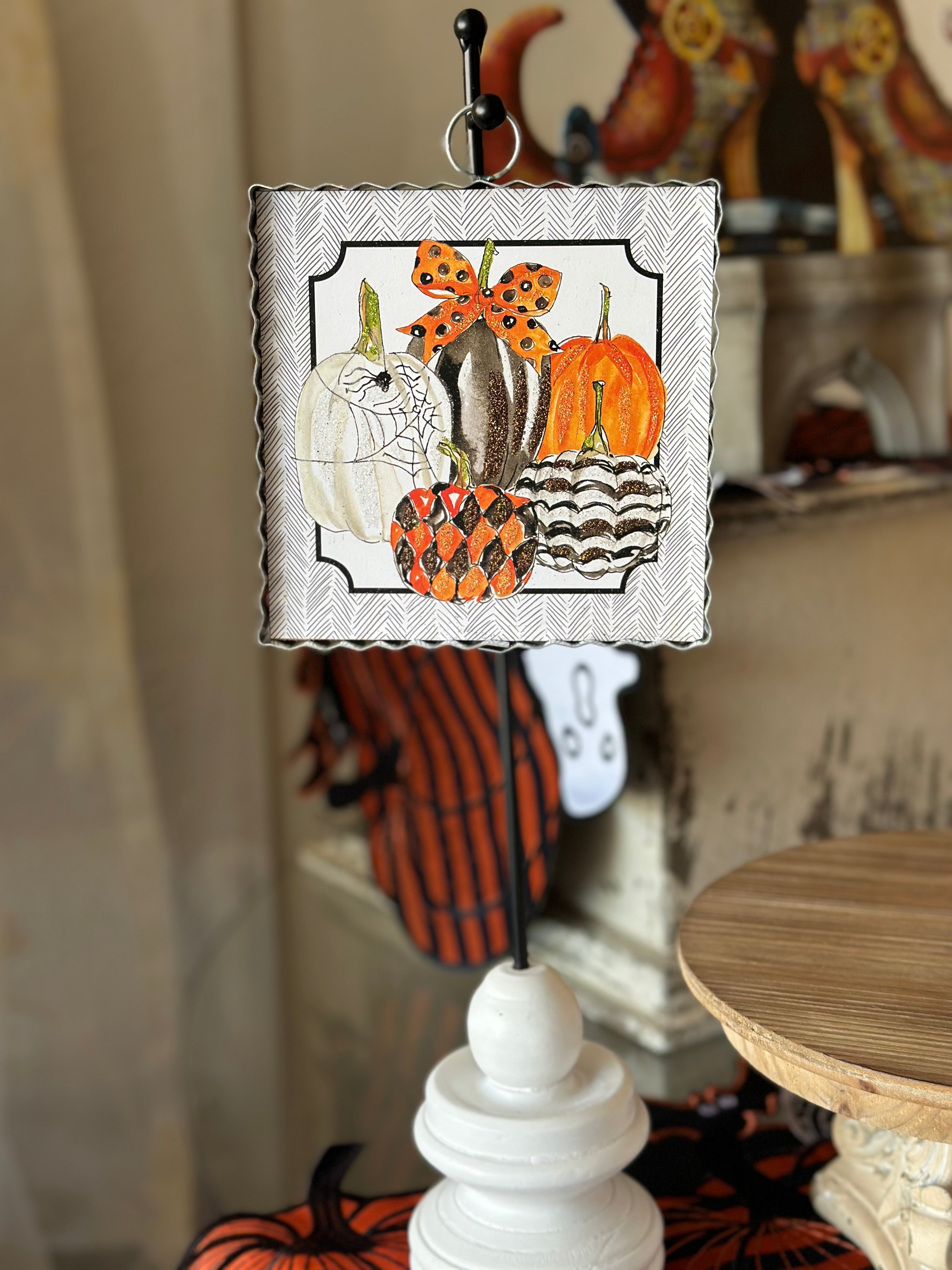 Halloween Mini Print Harlequin Pumpkin