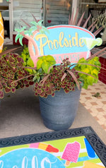 Load image into Gallery viewer, Poolside Paradise Metal Stake with Attached Easel
