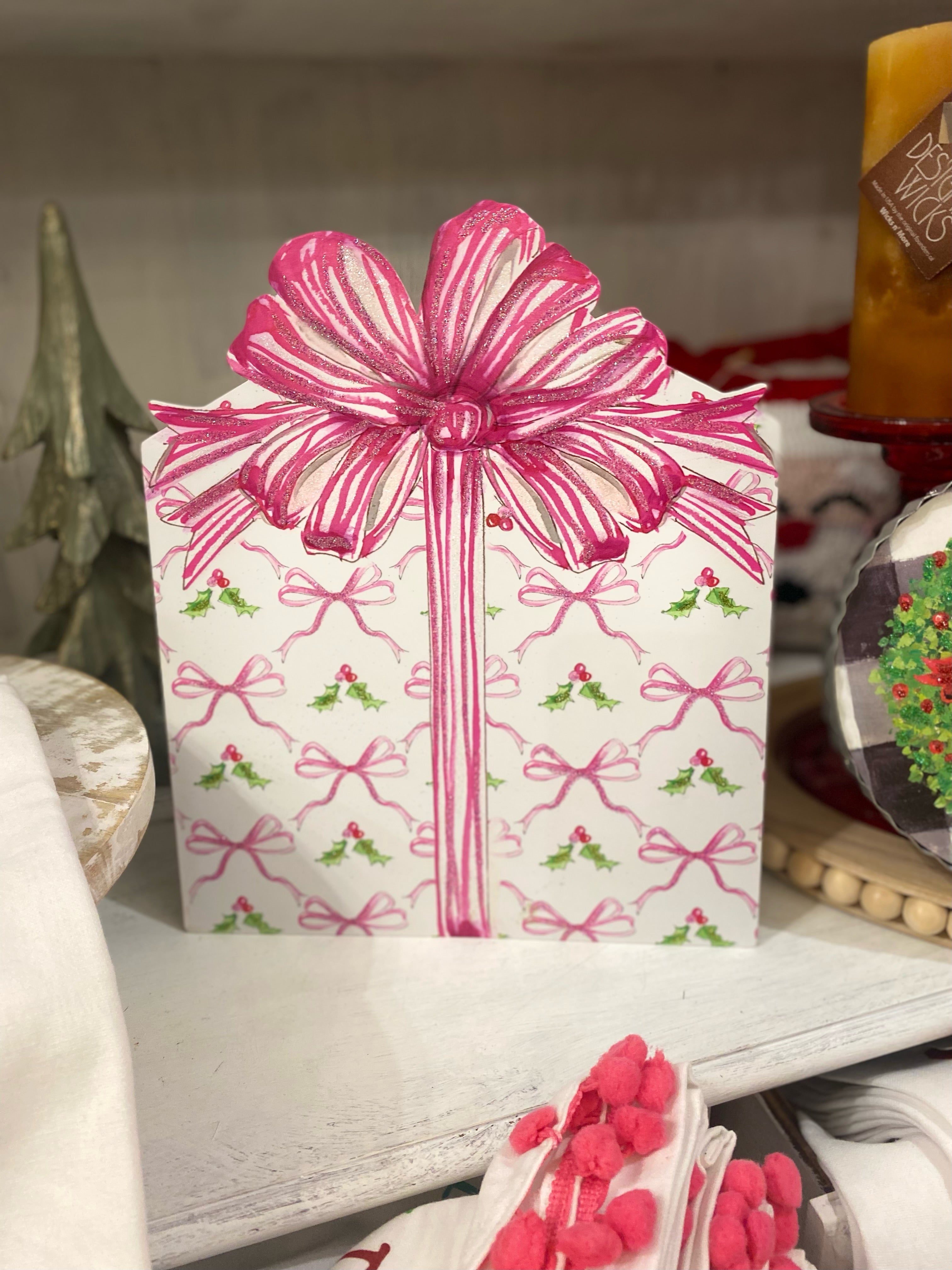 Pink Peppermint Ribbon Metal Package