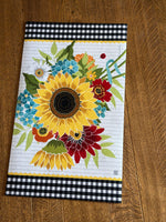 Load image into Gallery viewer, Sunflower with Black and White Check Door Mat Outdoor
