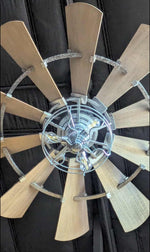 Load image into Gallery viewer, Quorum 52” 95210-9 Galvanized Windmill Indoor Ceiling Fan Silver Finish
