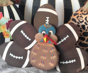 Large Football Turkey with Easel and Stake