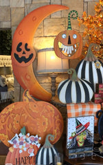 Load image into Gallery viewer, Biggest Moon Orange Halloween Metal Outdoor Stake or Hang
