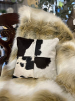 Load image into Gallery viewer, Cowhide Brown and White Pillow 16&quot; with Form
