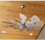 Load image into Gallery viewer, Quorum 52” 95210-9 Galvanized Windmill Indoor Ceiling Fan Silver Finish
