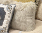 Load image into Gallery viewer, Faux Fur Cape Fox Beige and White 18”x18” Pillow
