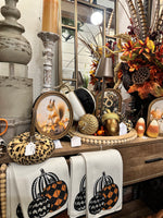 Load image into Gallery viewer, Harlequin, Chevron, Sequins Halloween White Orange &amp; Black Towel

