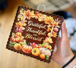 Load image into Gallery viewer, Grateful, Thankful, Blessed Mini Print with Galvanized Frame
