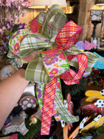Load image into Gallery viewer, Spring and Summer Large Bow Floral, Plaid, Check Green, Pink, Orange, Purple, White
