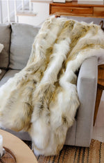 Load image into Gallery viewer, Arctic Fox Faux Fur Throw 60”x72”
