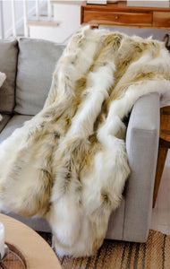 Arctic Fox Faux Fur Throw 60”x72”