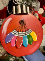 Load image into Gallery viewer, Set of 6 Vintage Bulbs Metal Ornaments with Attached Hooks
