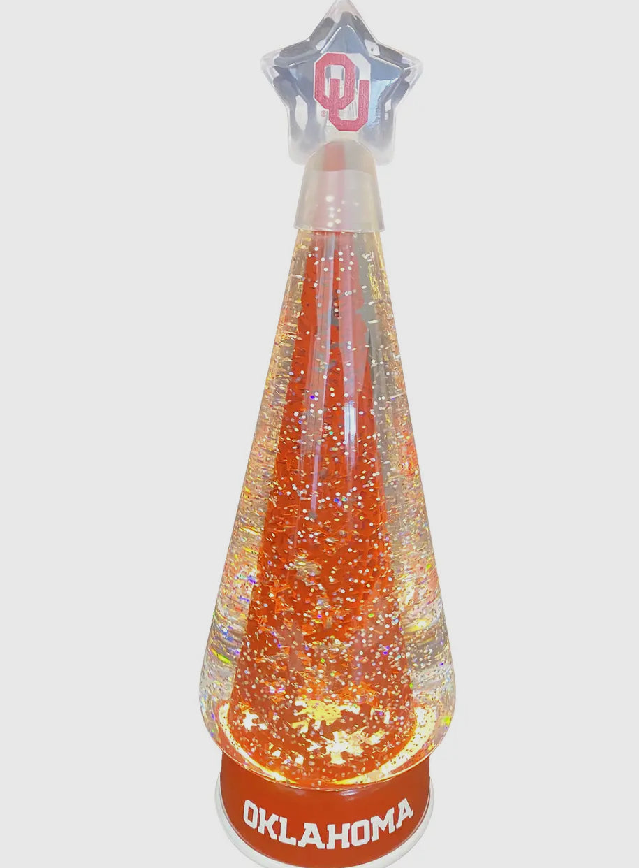 Oklahoma Sooners Water Globe with Swirling Glitter LED