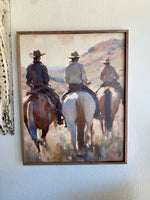 Load image into Gallery viewer, Cowboy’s Riding Western Art with Wood Frame
