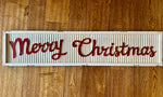 Load image into Gallery viewer, Merry Christmas White and Red Corrugated Metal Sign
