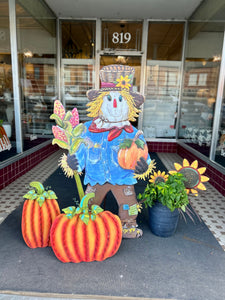 Large Metal Scarecrow with Easel Fall Harvest Porch & Garden Decor