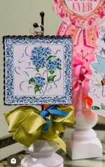 Load image into Gallery viewer, Blue Hydrangea Mini Print Shimmering Finish with Galvanized frame
