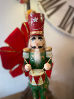 Load image into Gallery viewer, Christmas Red and Green Nutcracker with Drum
