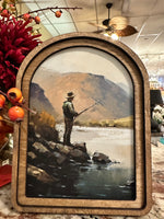 Load image into Gallery viewer, Fishing on the Rocks Arch Wood Picture in 8”x6”
