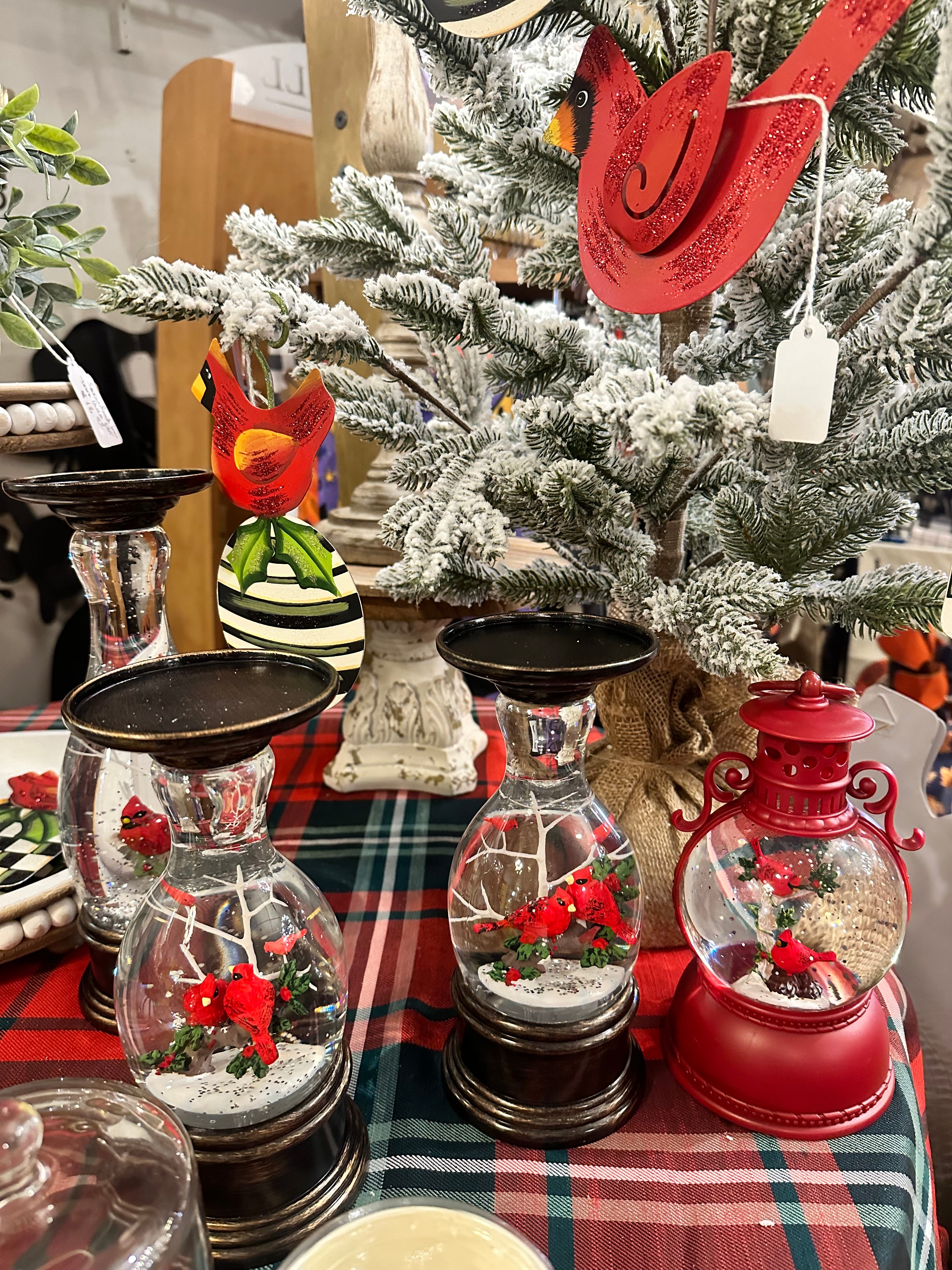 Red Cardinal Christmas Metal Ornament