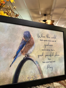 When the World Feels Upside Down Pray Wood Framed Shimmering Picture