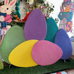 Load image into Gallery viewer, Spring/Easter Collection: Set of 6 Medium Glittered Eggs Metal Stake
