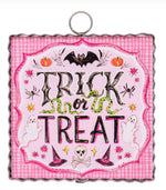 Load image into Gallery viewer, Pink Trick or Treat Mini Print with Galvanized Frame
