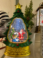 Load image into Gallery viewer, Musical 🎵Christmas Tree Snow Globe with Santa His List by the Christmas Tree
