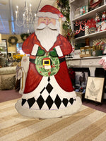 Load image into Gallery viewer, Large Santa Claus with Black &amp; White Harlequin Pattern with attached easel
