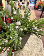 Load image into Gallery viewer, Pine Greenery Stem with Silver Bells and Sequins Pack of 3
