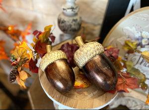 Elegant Fall Bronze & Gold Acorns