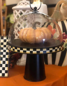 Checkered Black & White Cake Stand or Pedestal