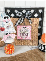 Load image into Gallery viewer, Pink Trick or Treat Mini Print with Galvanized Frame
