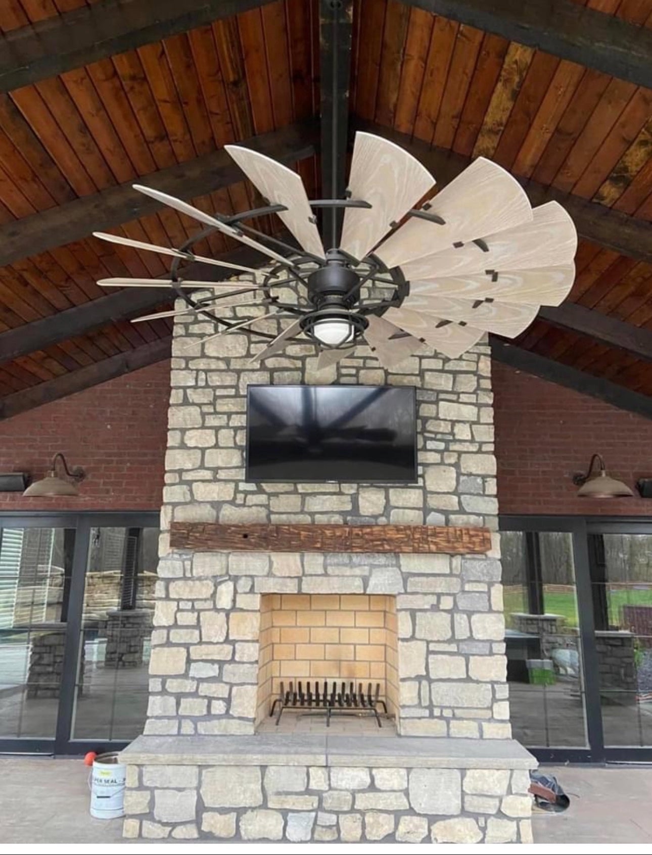 Oiled Bronze Outdoor Windmill Fan by