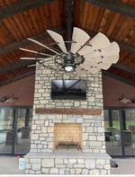 Load image into Gallery viewer, Oiled Bronze Outdoor Windmill Fan by
