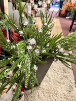 Load image into Gallery viewer, Pine Greenery Stem with Silver Bells and Sequins Pack of 3
