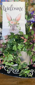 Load image into Gallery viewer, Bunny with Pink Flowers and Ivy Outdoor Flag
