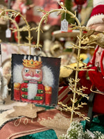 Load image into Gallery viewer, Christmas Nutcracker White Hair &amp; Beard Mini Print with Galvanized Frame
