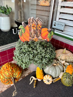 Load image into Gallery viewer, Cowboy Boots and Pumpkins Metal Stake with Attached Easel
