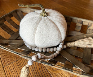 White Plush Fabric Pumpkin