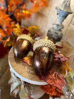 Load image into Gallery viewer, Elegant Fall Bronze &amp; Gold Acorns
